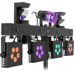 42109898 EUROLITE LED KLS Scan Pro Next FX Compact Light Set bar con derby, spots, scanners, UV effect, QuickDMX port and bag