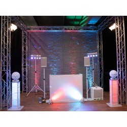 32000070 EUROLITE 2x Stage Stand 150cm incl. Cover and Bag, white supporto per casse o luci per dj discoteca mobile KaotikaStore