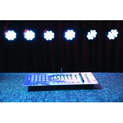 50708 Showtec ColorCue 2 Air Controller LED a 6 fader intelligente alimentato a batteria, 6 colori DMX wireless KaotikaStore