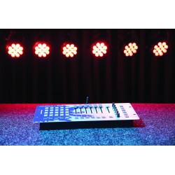 50708 Showtec ColorCue 2 Air Controller LED a 6 fader intelligente alimentato a batteria, 6 colori DMX wireless KaotikaStore