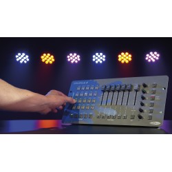 50704 Showtec ColorCue 2 LED controller intelligente 6 fader, 6 colori centralina piccolo mixer luci per fari a led KaotikaStore