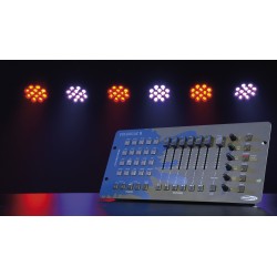 50704 Showtec ColorCue 2 LED controller intelligente 6 fader, 6 colori centralina piccolo mixer luci per fari a led KaotikaStore