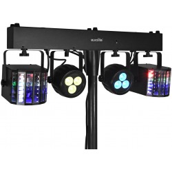 42109607 Eurolite LED KLS-120 FX Compact Light Set barra elettrificata con effetti DMX 2 derby 2 faretti LED KaotikaStore