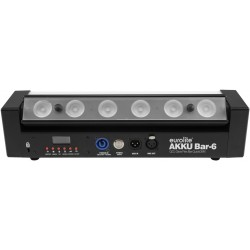 41700120 EUROLITE AKKU Bar-6 Glow QCL Flex QuickDMX Barra LED inclinabile batteria luce atmosfera con LED 4 in 1 KaotikaStore