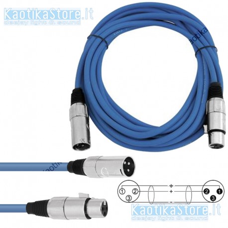 Cavo XLR 3 poli varie misure microfonico/segnale di linea adattabile/ segnali DMX