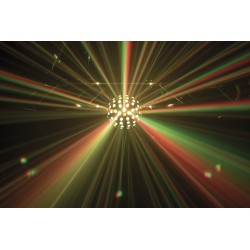 43163 Showtec Colourburst effetto luce discoteca palla sfera rotante vintage con laser rosso verde telecomando ean 8717748444288