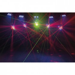 Showtec Energetic XL 3-in-1 luce led + beam + laser controllabile in DMX e IR con telecomando incluso