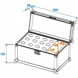 30109895 Roadinger Flightcase 12 microfoni custodia bauletto valigetta porta microfono trasporto dj karaoke KaotikaStore