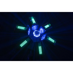 43174 Showtec Typhoon 640 6 x RGBW LED effetto sfera a specchio multieffetto automatico all-in-one centropista