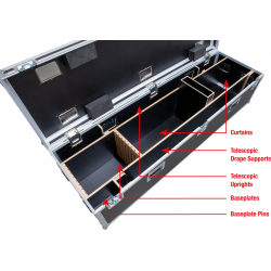 D7555 Wentex Case per Pipe & Drape per basi da 45 cm trasporto 8 sistemi completi basette stand montanti tende 8717748301451