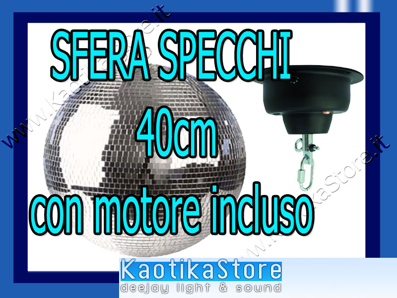 LUCE PALLA DISCOTECA SFERA vetri specchi 40CM + MOTORE    PAGA in 